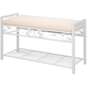 Garderobenbank Volnay 80 x 47 x 30cm Weiß/Weiß