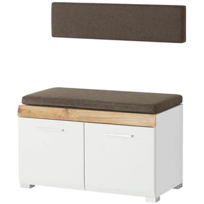 Garderobenbank - weiß - Materialmix - 80 cm - 50 cm - cm 40,0 | Möbel Kraft