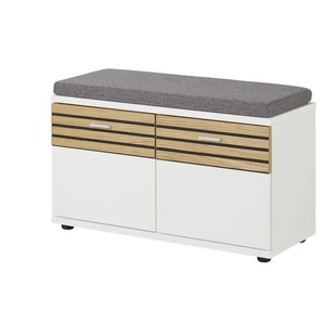Garderobenbank - weiß - Materialmix - 90 cm - 49,5 cm - cm 42,5 | Möbel Kraft