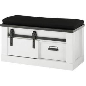 Garderobenbank - weiß - Materialmix - 92 cm - 45 cm - cm 42,0 | Möbel Kraft