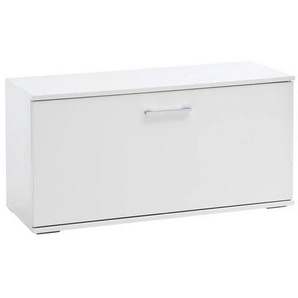 Garderobenbank, Weiß, Metall, 1-Sitzer, 90x47x38 cm, Garderobe, Garderobenbänke, Garderobenbänke