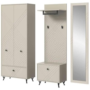 Garderobenkombination | beige | 215 cm | 190 cm | cm 35,0 |