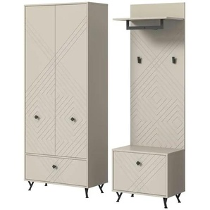 Garderobenkombination  Notes ¦ beige ¦ Maße (cm): B: 195 H: 190 T: 35.0