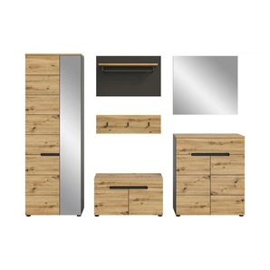 Garderobenkombination  Canu ¦ holzfarben ¦ Maße (cm): B: 255 H: 190 T: 37.0