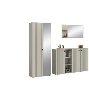 Garderobenkombination 3-teilig  Station ¦ creme ¦ Maße (cm): B: 235 H: 192
