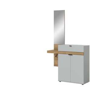 Garderobenkombination ¦ grau ¦ Maße (cm): B: 110 H: 194