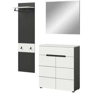 Garderobenkombination 3-teilig  Canu ¦ grau ¦ Maße (cm): B: 140 H: 190