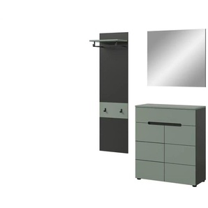 Garderobenkombination 3-teilig  Canu ¦ grau ¦ Maße (cm): B: 140 H: 190