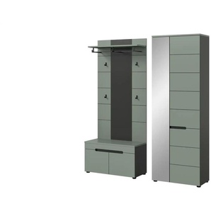 Garderobenkombination 2-teilig  Canu ¦ grau ¦ Maße (cm): B: 160 H: 190