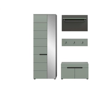 Garderobenkombination 4-teilig  Canu ¦ grau ¦ Maße (cm): B: 160 H: 190