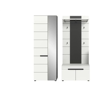 Garderobenkombination 2-teilig  Canu ¦ grau ¦ Maße (cm): B: 160 H: 190