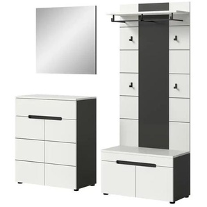 Garderobenkombination 3-teilig  Canu ¦ grau ¦ Maße (cm): B: 175 H: 190