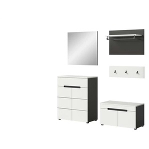 Garderobenkombination 5-teilig  Canu ¦ grau ¦ Maße (cm): B: 175 H: 190
