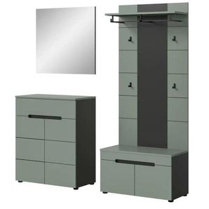 Garderobenkombination 3-teilig  Canu ¦ grau ¦ Maße (cm): B: 175 H: 190