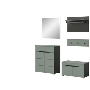 Garderobenkombination 5-teilig  Canu ¦ grau ¦ Maße (cm): B: 175 H: 190