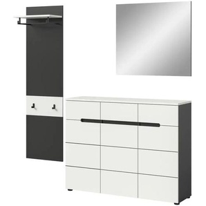 Garderobenkombination 3-teilig  Canu ¦ grau ¦ Maße (cm): B: 180 H: 190