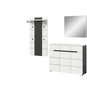 Garderobenkombination 3-teilig  Canu ¦ grau ¦ Maße (cm): B: 215 H: 190