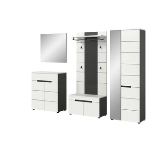 Garderobenkombination 4-teilig  Canu ¦ grau ¦ Maße (cm): B: 255 H: 190