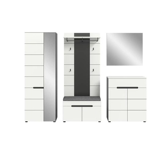 Garderobenkombination 4-teilig  Canu ¦ grau ¦ Maße (cm): B: 255 H: 190