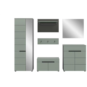 Garderobenkombination 6-teilig  Canu ¦ grau ¦ Maße (cm): B: 255 H: 190