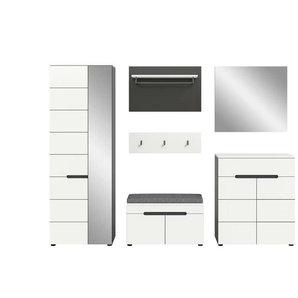 Garderobenkombination 6-teilig  Canu ¦ grau ¦ Maße (cm): B: 255 H: 190