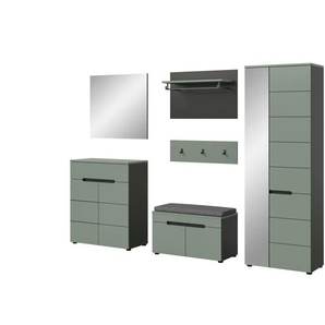 Garderobenkombination 6-teilig  Canu ¦ grau ¦ Maße (cm): B: 255 H: 190