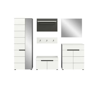 Garderobenkombination 6-teilig  Canu ¦ grau ¦ Maße (cm): B: 255 H: 190