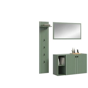 Garderobenkombination ¦ grün ¦ Maße (cm): B: 152 H: 192