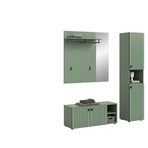 Garderobenkombination ¦ grün ¦ Maße (cm): B: 161 H: 192