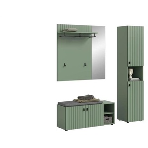 Garderobenkombination ¦ grün ¦ Maße (cm): B: 161 H: 192