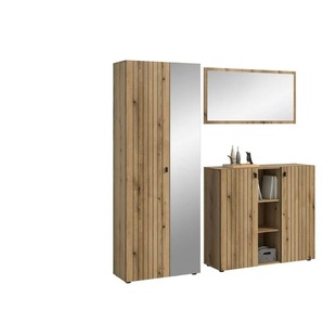 Garderobenkombination 3-teilig  Station ¦ holzfarben ¦ Maße (cm): B: 191 H: 192