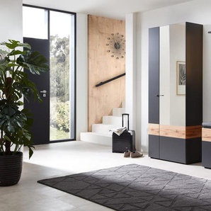 Garderobenkombination Lazise, schwarz/Eiche rustico