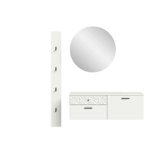 Garderobenkombination  Prisma ¦ weiß ¦ Maße (cm): B: 141 H: 192 T: 34.0