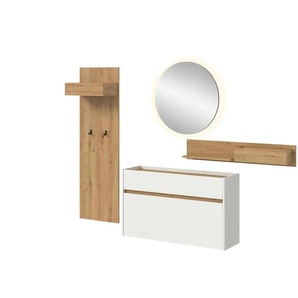 Garderobenkombination   ¦ weiß ¦ Maße (cm): B: 197 H: 205