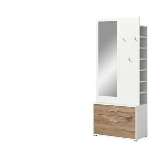 Garderobenkombination  Polo ¦ weiß ¦ Maße (cm): B: 80 H: 190