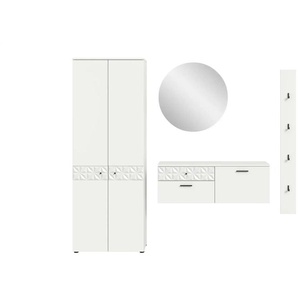 Garderobenkombination - weiß - Materialmix - 226 cm - 192 cm - cm 34,0 | Möbel Kraft