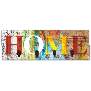 Garderobenleiste ARTLAND Buntes Zuhause Garderobenhalter Gr. B/H/T: 90 cm x 30 cm x 2,8 cm, bunt Garderobenpaneel Haken Garderobenpaneele teilmontiert