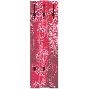 Garderobenleiste ARTLAND Dekoratives Rot Garderobenhalter Gr. B/H/T: 45 cm x 140 cm x 2,8 cm, rot Haken teilmontiert