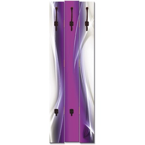 Garderobenleiste ARTLAND Kreatives Element Garderobenhalter Gr. B/H/T: 45 cm x 140 cm x 2,8 cm, lila Haken teilmontiert