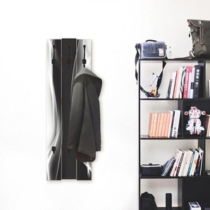 Garderobenleiste ARTLAND Kreatives Element Garderobenhalter Gr. B/H/T: 45 cm x 140 cm x 2,8 cm, schwarz Haken teilmontiert