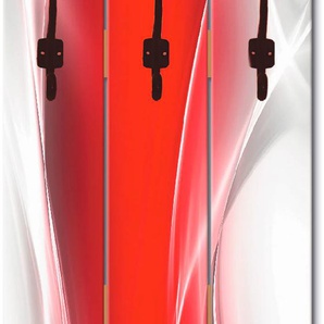 Garderobenleiste ARTLAND Kreatives Element Rot für Ihr Art-Design Garderobenhalter Gr. B/H: 45 cm x 140 cm, rot Haken