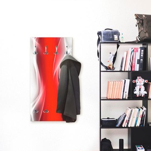 Garderobenleiste ARTLAND Kreatives Element Rot für Ihr Art-Design Garderobenhalter Gr. B/H: 60 cm x 120 cm, rot Haken teilmontiert