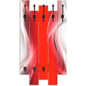 Garderobenleiste ARTLAND Kreatives Element Rot für Ihr Art-Design Garderobenhalter Gr. B/H: 63 cm x 114 cm, rot Haken teilmontiert