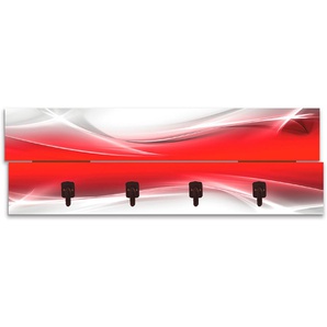 Garderobenleiste ARTLAND Kreatives Element Rot für Ihr Art-Design Garderobenhalter Gr. B/H: 90 cm x 30 cm, rot Haken teilmontiert