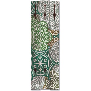 Garderobenleiste ARTLAND Marokkanischer Stil_grün Garderobenhalter Gr. B/H/T: 45 cm x 140 cm x 2,8 cm, grün Haken