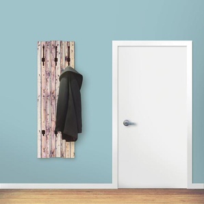 Garderobenleiste ARTLAND Weißer Vintage-Hintergrund Garderobenhalter Gr. B/H/T: 45 cm x 140 cm x 2,8 cm, beige (naturfarben) Haken teilmontiert