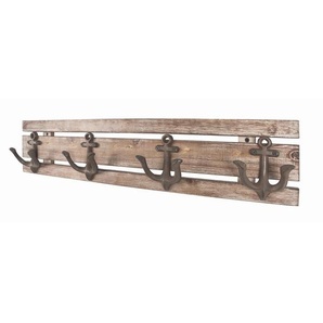 Garderobenleiste, Braun, Holz, Metall, Tanne, 66x7x14 cm, Aufhängemöglichkeit, Garderobe, Garderobenleisten & Garderobenhaken, Garderobenleisten