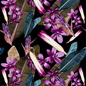 Garderobenleiste QUEENCE Blumen Garderobenhalter Gr. B/H/T: 80 cm x 120 cm x 5 cm, bunt Haken