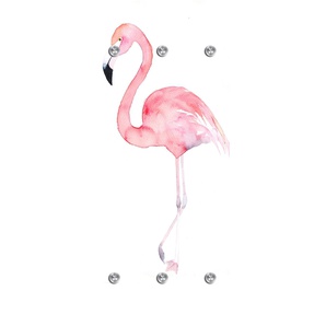 Garderobenleiste QUEENCE Flamingo Garderobenhalter Gr. B/H/T: 50 cm x 120 cm x 10 cm, bunt Haken