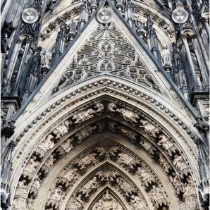 Garderobenleiste QUEENCE Kathedrale Garderobenhalter Gr. B/H/T: 50 cm x 120 cm x 10 cm, grau Haken